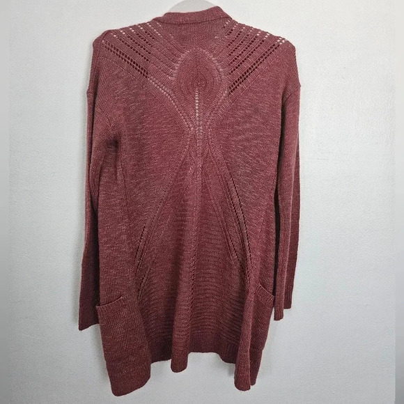 Open front‎ knit cardigan dark mauve size small by pink rose - Picture 3 of 6